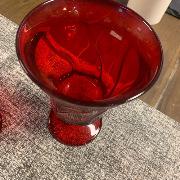 Fostoria Jamestown ruby red water goblets - Picture 3 of 5